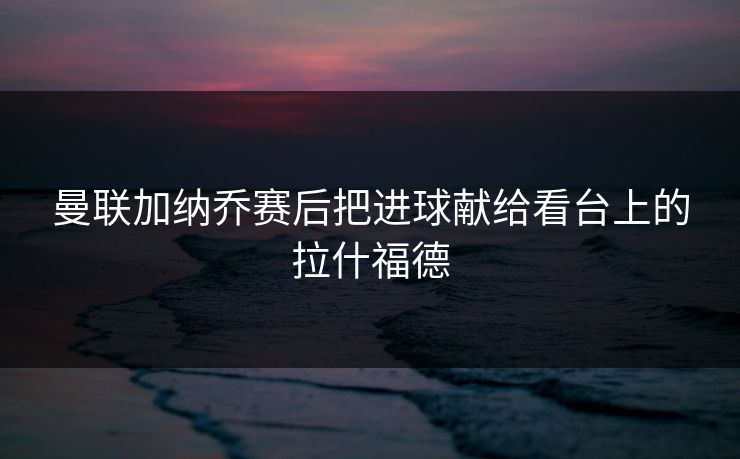 曼联加纳乔赛后把进球献给看台上的拉什福德